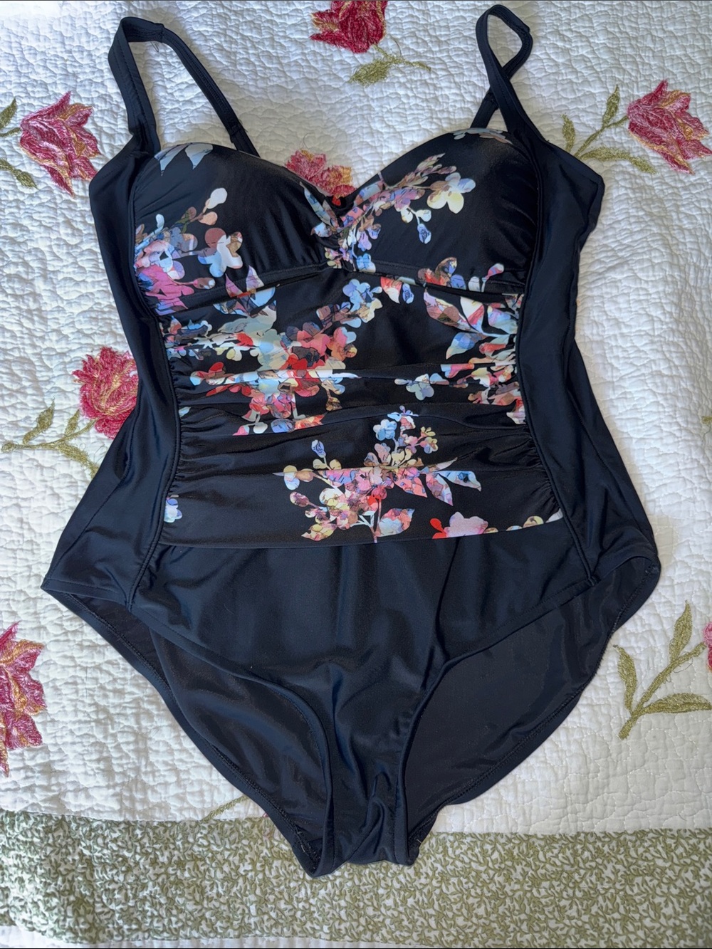 Azul Women’s Floral Ruched One Piece Swimsuit